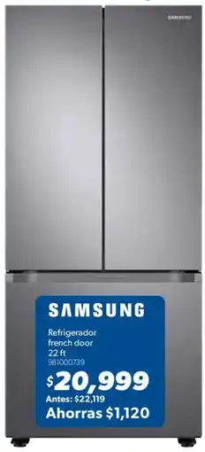 Sam's Club SAMSUNG Refrigerador French door 22 ft oferta