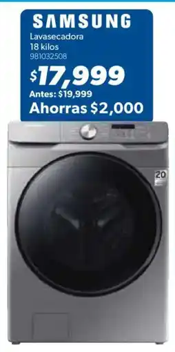 Sam's Club SAMSUNG Lavasecadora 18 kilos oferta