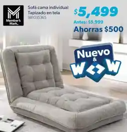 Sam's Club Sofá cama individual tapizado en tela oferta