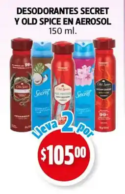 Farmacias Guadalajara Desodorantes secret y old spice en aerosol oferta
