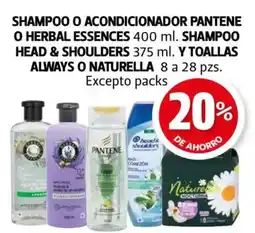 Farmacias Guadalajara Shampoo o acondicionador pantene o herbal essences shampoo head & shoulders y toallas always o naturella oferta