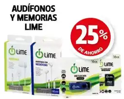 Farmacias Guadalajara Audifonos y memorias lime oferta