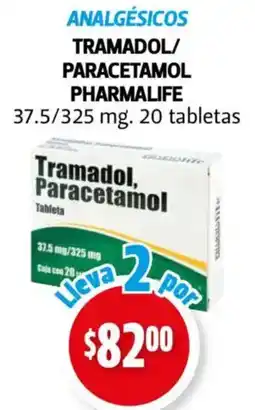 Farmacias Guadalajara Pharmalife Tramadol, Paracetamol oferta