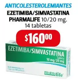 Farmacias Guadalajara Pharmalife ezetimiba/simvastatina oferta
