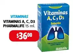 Farmacias Guadalajara Pharmalife Vitaminas A, C, D3 15 ml oferta