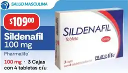 Farmacias Guadalajara Pharmalife Sildenafil 100 mg oferta