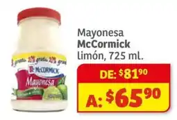 Soriana Híper McCormick mayonesa limón oferta