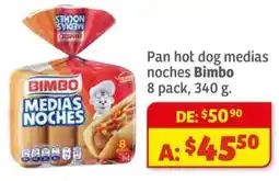 Soriana Híper Bimbo pan hot dog medias noches oferta