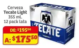 Soriana Híper Tecate Light cerveza oferta