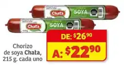 Soriana Híper Chata chorizo de soya oferta