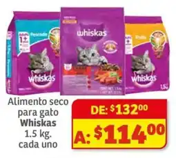 Soriana Híper Whiskas alimento seco para gato oferta