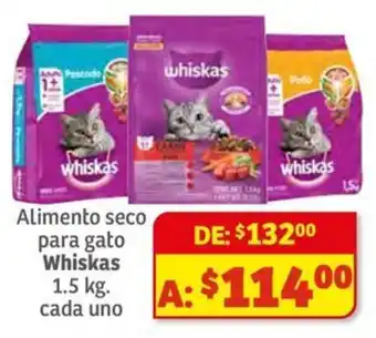Soriana Híper Whiskas alimento seco para gato oferta