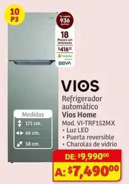 Soriana Híper VIOS refrigerador automatico oferta