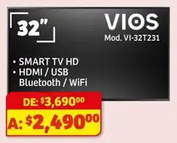 Soriana Híper VIOS Smart TV UHD 32" oferta