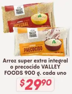Soriana Híper Valley Foods arroz super extra integral o precocido oferta