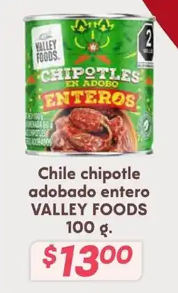 Soriana Híper Valley Foods chile chipotle adobado entero oferta