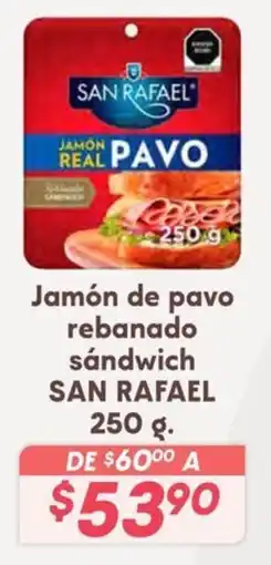 Soriana Híper San rafael jamón de pavo rebanado sandwich oferta
