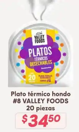 Soriana Híper VALLEY FOODS Plato térmico hondo #8 oferta