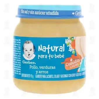 Farmacias Guadalajara Papilla Gerber Comidita Casera Etapa 2 Pollo, Verduras y Arroz, 113 gr oferta