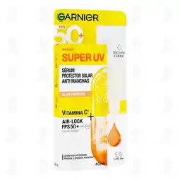 Farmacias Guadalajara Sérum Protector Solar Garnier Super UV FPS 50+ Anti Manchas Glow Universal, 40 ml oferta