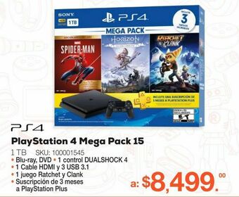 RadioShack Bundle consola playstation 4 / mega pack 15 / 1 tb / negro oferta