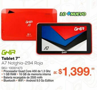 RadioShack Tablet ghia a7 notghia-294 / rojo / 7 pulgadas oferta