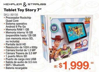 RadioShack Tablet kempler & strauss toy story pack / plata / 7 pulgadas oferta