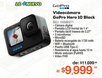RadioShack Videocámara gopro hero 10 black / negro oferta