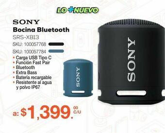 RadioShack Bocina bluetooth sony srs-xb13 / negro oferta