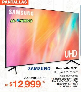 RadioShack Pantalla samsung 50 au7000 / 50 pulgadas / ultra hd 4k / smart tv oferta