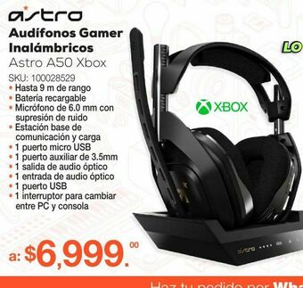 RadioShack Audífonos gamer inalámbricos astro a50 / xbox one / negro con oro oferta