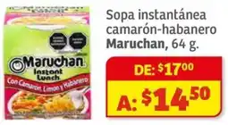 Soriana Híper Maruchan sopa instantánea camarón-habanero oferta