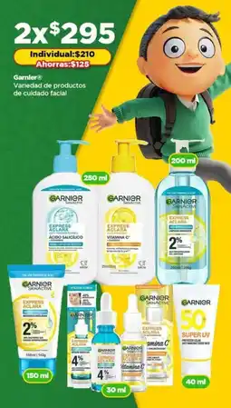 Bodega Aurrerá Garnier variedad de productos de cuidado facial oferta