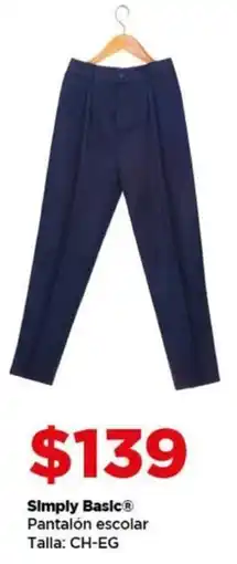 Bodega Aurrerá Simply basic pantalón escolar oferta