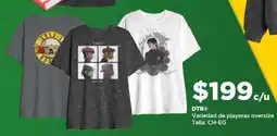 Bodega Aurrerá DTR variedad de playeras oversize oferta
