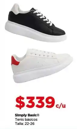 Bodega Aurrerá Simply basic tenis básicos oferta