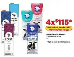 Bodega Aurrerá Santa clara o alpura variedad de leche oferta