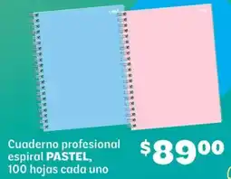 Soriana Híper Pastel cuaderno profesional espiral oferta