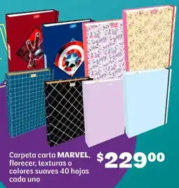 Soriana Híper Marvel carpeta carta florecer, texturas o colores suaves oferta