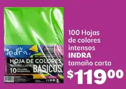 Soriana Híper Indra hoja de colores tamaño carta oferta