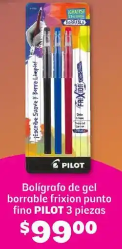 Soriana Híper Pilot bolígrafo de gel borrable frixion punto fino oferta