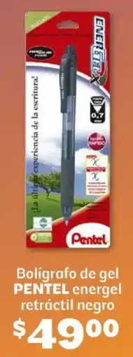 Soriana Híper Pentel bolígrafo de gel energel retráctil negro oferta