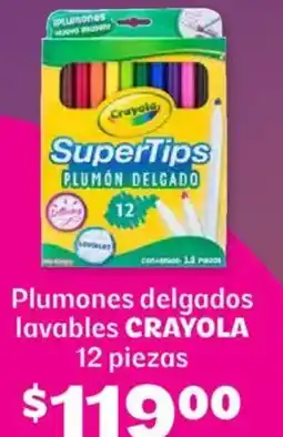 Soriana Híper Crayola plumones delgados lavables oferta