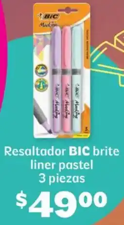 Soriana Híper Bic resaltador brite liner pastel oferta