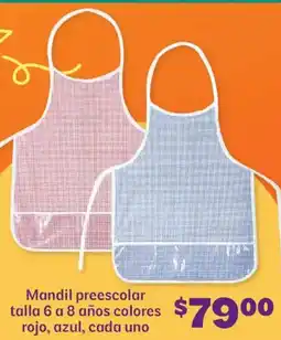 Soriana Híper Mandil preescolar oferta