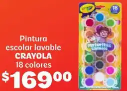 Soriana Híper Crayola pintura escolar lavable 18 colores oferta
