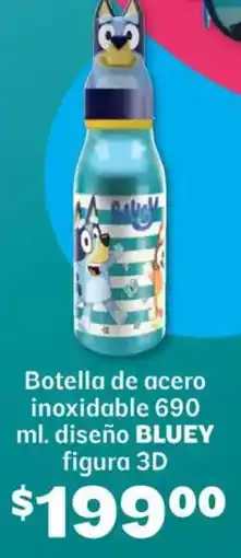 Soriana Híper Bluey botella de acero inoxidable oferta