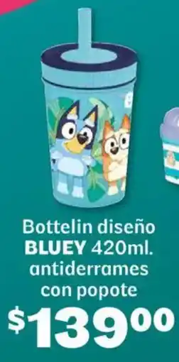 Soriana Híper Bluey bottelin diseño antiderrames oferta