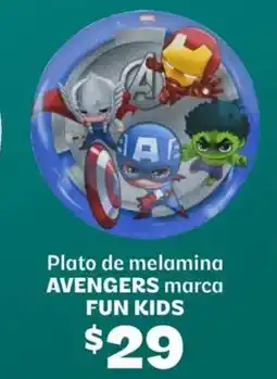 Soriana Híper Avengers marca fun kids plato de melamina oferta