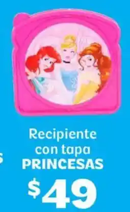 Soriana Híper Princesas recipiente con tapa oferta